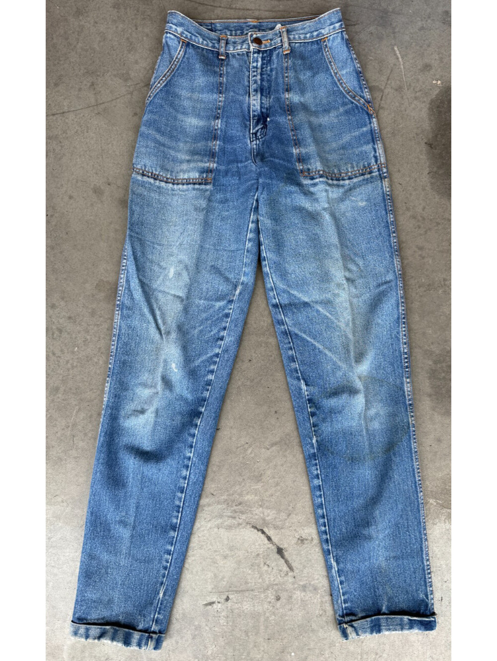 VTG 70's 80's Womens Sz 9 (26x32) BRITTANIA Jeans Utility Pants Cuffed Blue